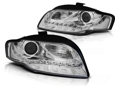 ФОНАРИ РЕФЛЕКТОРЫ AUDI A4 B7 04-08 CHROME LED (СВЕТОДИОД )