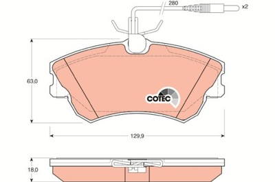 КОЛОДКИ ГАЛЬМІВНІ - КОМПЛЕКТ COTEC GDB1270