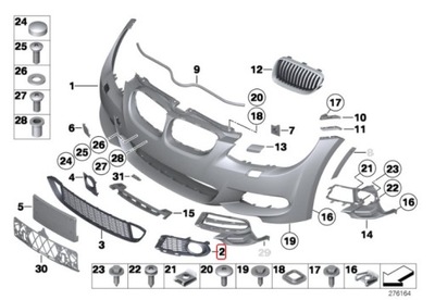 BMW E92 E93 DEFLECTOR DE PARAGOLPES M PAQUETE 8038935 OE  