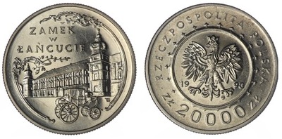 20000 złotych 1993 ZAMEK W ŁAŃCUCIE mennicze st. 1