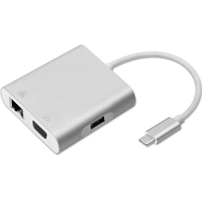 Adapter USB 3.1 typ C M VGA F+USB 3.0 A F+RJ45 F