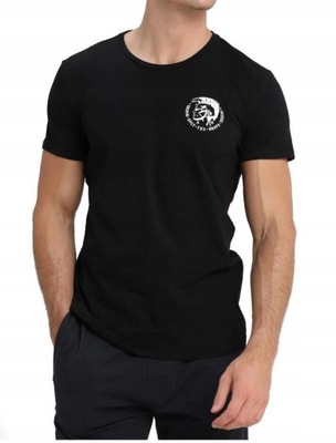 DIESEL _ Czarna koszulka ONLY THE BRAVE Logo L
