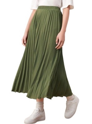 SHEIN SPÓDNICA DAMSKA PLISOWANA ZIELONA 38 VWM