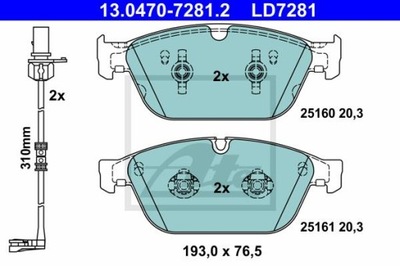 ATE 13.0470-7281.2 PADS BRAKE  