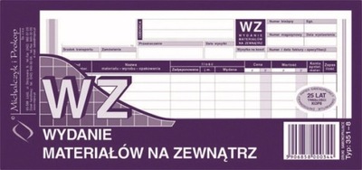 Wydanie materiału na zewnątrz 1/3 A4 351-8