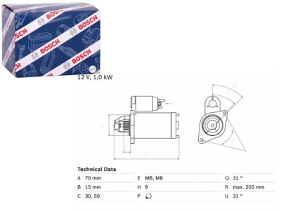 Стартер bosch 986 019 940 фото №1