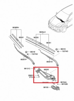 Org механізм двірник hyundai kona 2017- фото №1