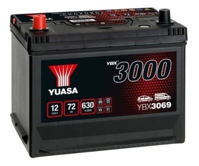 АККУМУЛЯТОР 12V 72AH 630A L+ AZJA YUASA YBX3069