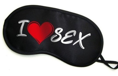 Maska- Opaska na oczy " I LOVE SEX"