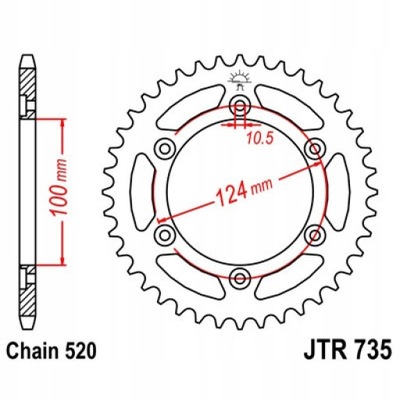 ENGRANAJE PARTE TRASERA JT 36-ZEBOW SUPERSPORT 750 1991-2002  