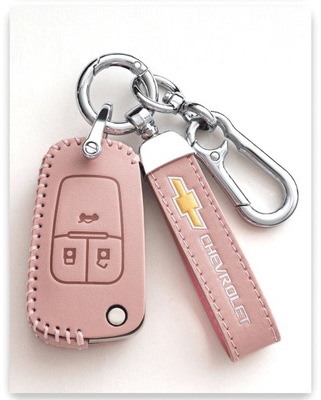 KEYRING FOR KEYS AUTO CHEVROLET METAL LEATHER  