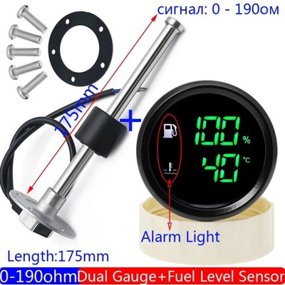 0-190 OHM FUEL LEVEL GAUGE WATER TEMPERATURE METER WITH СИГНАЛ DIGITA~83321