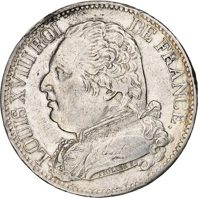 Francja, 5 Francs, Louis XVIII, 1814, Paris, Srebr