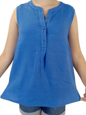 Bluzka niebieska LEN ERFO bez rękaw rozmiar 42