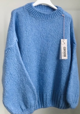 Sweter premium oversize new collection niebieski