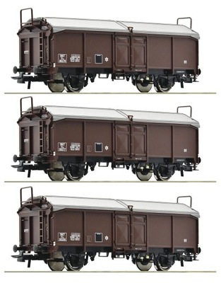 Zestaw 3 wagonow z przesuwnym dachem H0-1:87 SNCF ep. III, Roco 77020