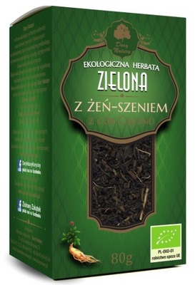 HERBATA ZIELONA Z ŻEŃ-SZENIEM BIO 80 g - DARY NATU