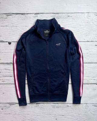 HOLLISTER BLUZA SPORTOWA ROZPINANA NA STÓJCE ZAMEK GRANATOWA