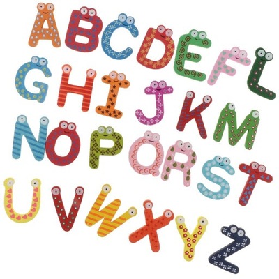 Cartoon zwierząt drewniany zestaw alfabetu litery