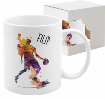 KUBEK KOSZYKARZ Z IMIENIEM KOSZYKÓWKA BASKETBALL
