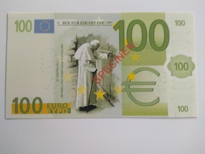 100 EURO JAN PAWEŁ II SPECIMEN - UNIKAT