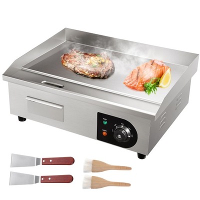 Gastronomiczna Elektryczna Płyta Grillowa 1600w Stal Nierdzewna 54x30x1cm