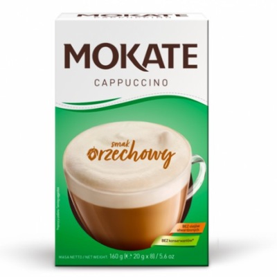 Kawa Cappuccino smak orzechowy | Mokate | 160g (8 torebek po 20g)