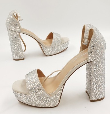 Sandały na obcasie srebrne Steve Madden R.41 ST4S