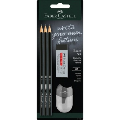 3X Ołówki HB OŁÓWEK TEMPERÓWKA GUMKA FABER CASTELL