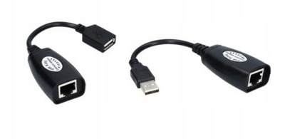PRZEDŁUŻACZ USB EXTENDER RJ45 PO LAN 60M Cat5/5e/6