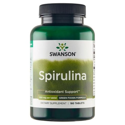 SWANSON Spirulina 500mg, 180 tabletek