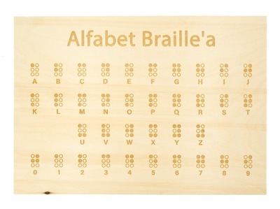 Drewniana tabliczka edukacyjna ALFABET BRAILL'A