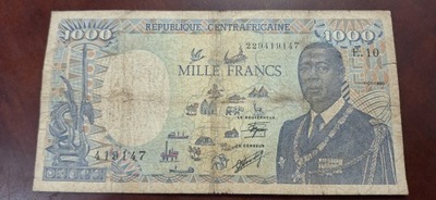 FRANCUSKA AFRYKA CENTRALNA REPUBLIKA ŚRODKOWEJ AFRYKI 1000 1990 ROK