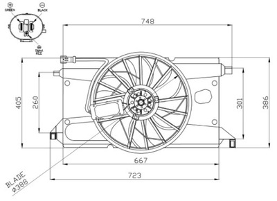 NRF 47961 WENTYLATOR, CHLODZENIE DEL MOTOR  