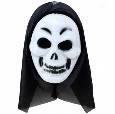 Maska halloween duch krzyk Z KAPTUREM KARNAWAŁ