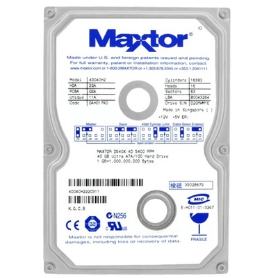 Maxtor 40Gb D540X-4D 5400Rpm ATA 3,5'' 4D040H2