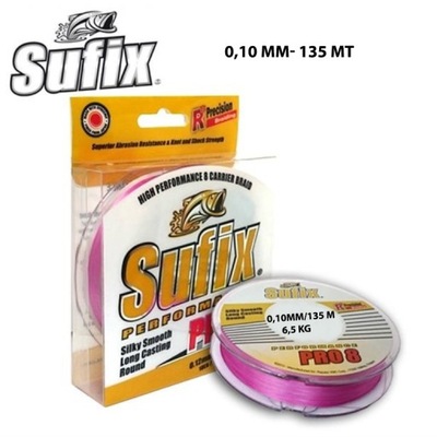 PLECIONKA SUFIX PRO 8 roz 0,10mm PERFORMANCE 135 MT PINK