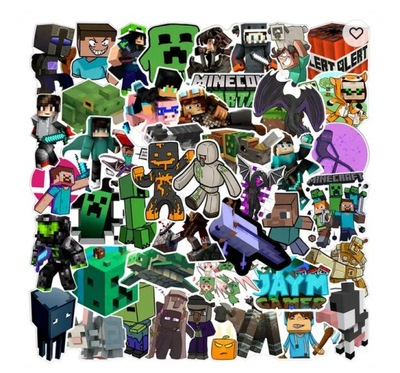 Naklejki MINECRAFT CREEPER 100 SZT STICKER BOMB