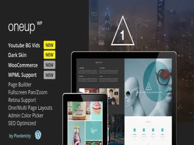 Szablon Oneup - One Page Parallax Retina Wordpress