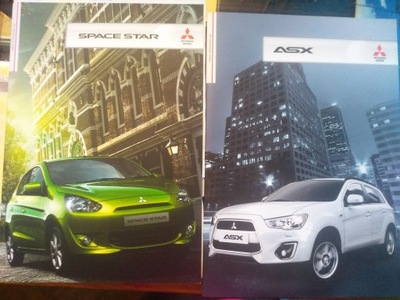 2 x Mitsubishi. Space Star, ASX folder, reklama, katalog 2013 