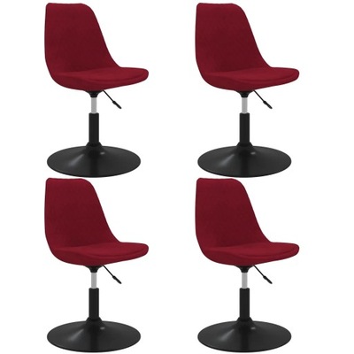 Obrotowe krzesła stołowe, 4 szt., winna czerwień,
