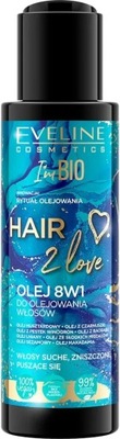 Eveline HAIR 2 LOVE Olej do olejowania włosów 8w1