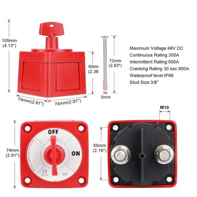 Selector Marine Isolator Disconnect Rotary Switch 2 3 4 Position Bat~7183 