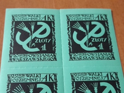 Znaczek 1 złoty Polska Walcząca b.rzadki