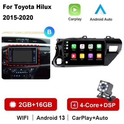 RADIO DE AUTOMÓVIL ANDROID 13 PARA TOYOTA HILUX PICK UP AN120 2015-2020 CARPLAY  