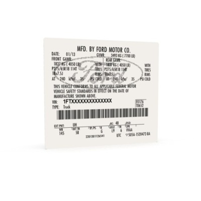 Ford америка табличка наклейка идентификационная запасная vin фото №1