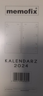Wkład kalendarzowy B6 TDW 2024 do organizera Memofix Standard Antra