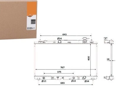 РАДИАТОР ДВИГАТЕЛЯ NRF 8MK376764781 646812 53002473