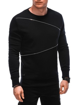 Bluza męska z ozdobnymi zamkami OM-SSNZ-22FW-005 czarna V1 XXL