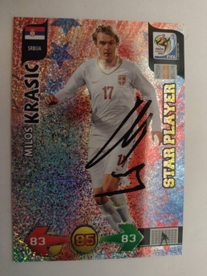 Karta panini autograf Serbia World Cup Africa 2010 Milos Krasic Star Player